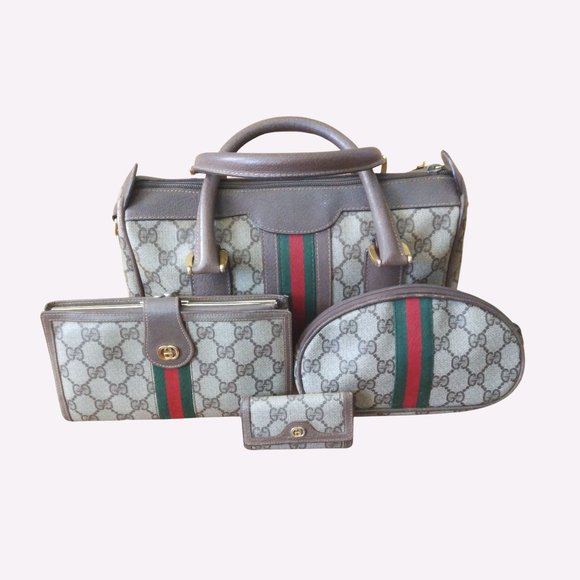 Gucci Ophidia GG handbag, wallet, cosmetic bag, & key case SOLD AS A SET - Picture 1 of 11